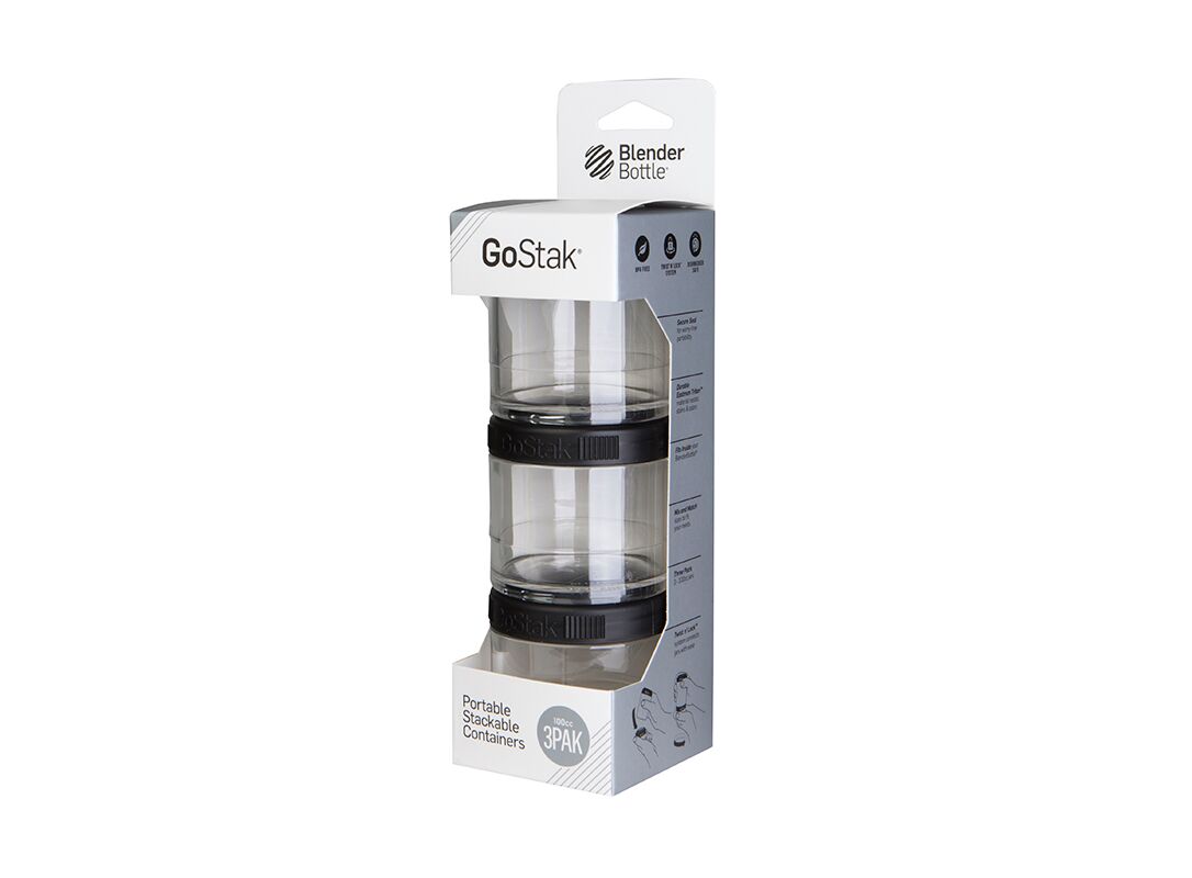 BlenderBottle GoStak Starter 4pak Black Portable Containers