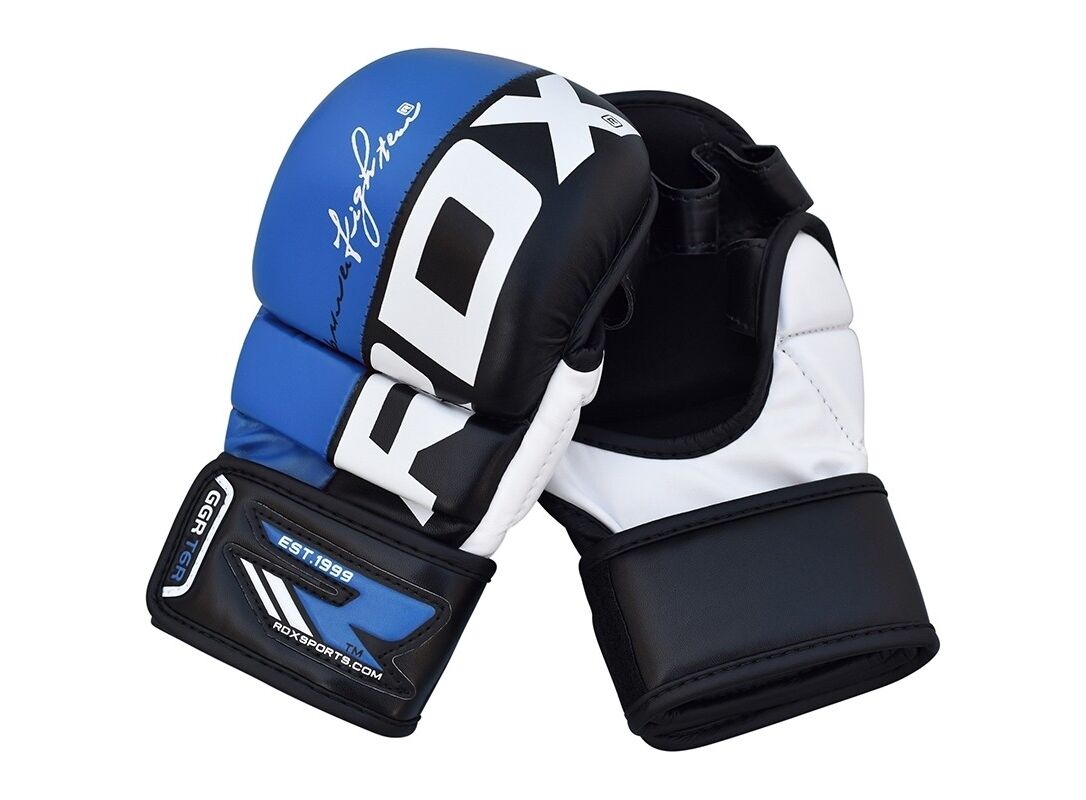 RDX RDX MMA Gloves for Martial Arts Grappling Training Mitts Blue