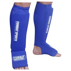 CSISIG11 BLUEXL-Combat Sports Washable MMA Elastic Cloth Shin &amp; Instep Padded Guards