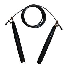 RSJRS2-BLACK-Fitness First Pro adjustable steel jumping rope black