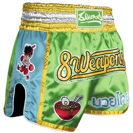 8W-8130004-3-8 WEAPONS Muay Thai Shorts - Yummy green L