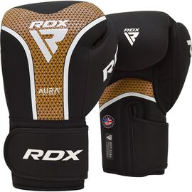 RDXBGR-T17BGL-10OZ+-RDX Boxing Glove Aura Plus T-17 Black Golden-10Oz