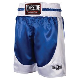 RSPSTBLUE-WHITE-S-Ringside Pro-Style Boxing Trunks