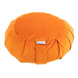 GL-7640344751614-Zafu Zen metidation cushion in cotton &#216; 35cm | Orange