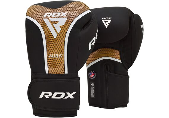 RDXBGR-T17BGL-10OZ+-RDX Boxing Glove Aura Plus T-17 Black Golden-10Oz