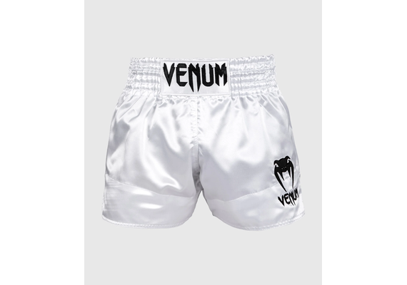 VE-03813-002-M-Venum Classic Muay Thai Shorts - White/Black