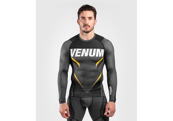 VE-04112-413-S-Venum ONE FC Impact Rashguard ong sleeves - Grey/Yellow