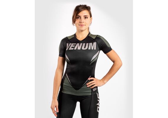 VE-04165-539-L-Venum ONE FC Impact Rashguard hort sleeves - for women - Black/Khaki