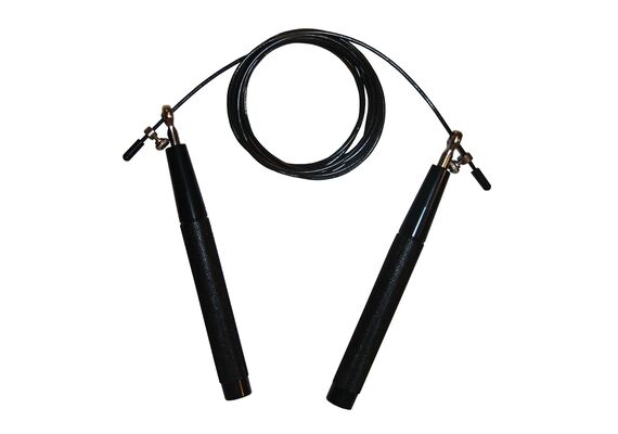 RSJRS2-BLACK-Fitness First Pro adjustable steel jumping rope black