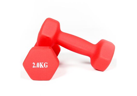 GL-7640344753496-Neoprene coated dumbbells for bodybuilding and fitness (Set of 2) | 2 x 2 KG