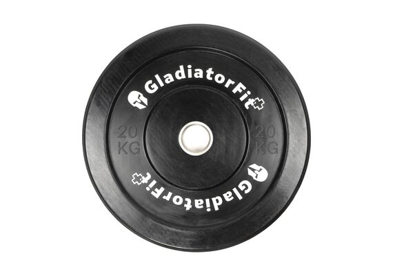 GL-7649990879703-Black Olympic disc with rubber coating &#216; 51mm | 20 KG