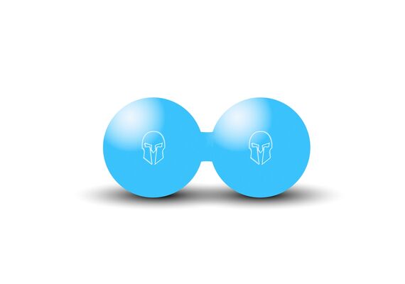 GL-7649990879956-Double massage ball in ebonite &#216; 13cm | Turquoise