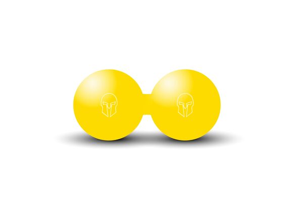 GL-7649990879963-Double massage ball in ebonite &#216; 13cm | Yellow