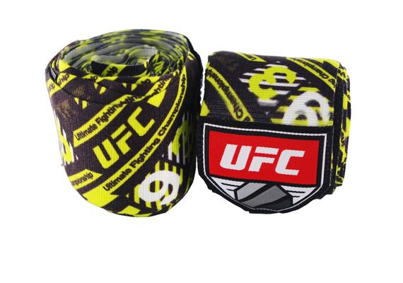 UHK-75701-UFC Pattered Hand Wrap, BK/YL