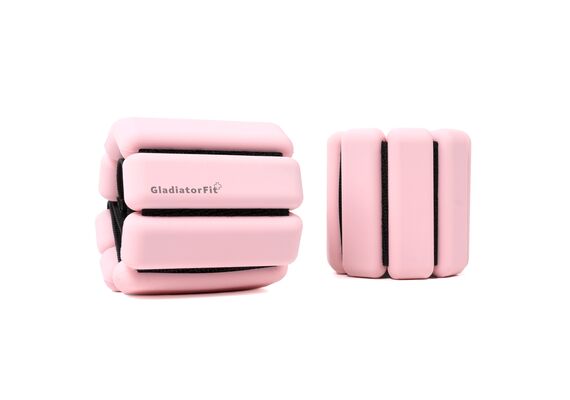 GL-7640344758279-Weighted silicone wristbands 2 x 0.5 kg | Pink