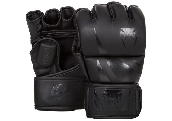 VE-2051-114-S-Venum Challenger MMA Gloves-Black/Black