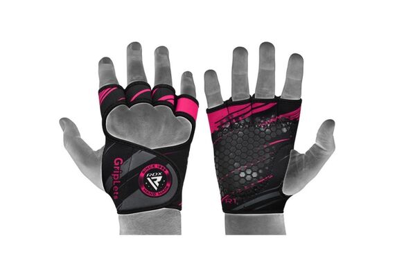 RDXWGN-R1P-M/L-Weight Lifting Gloves R1 Pink Short Strap