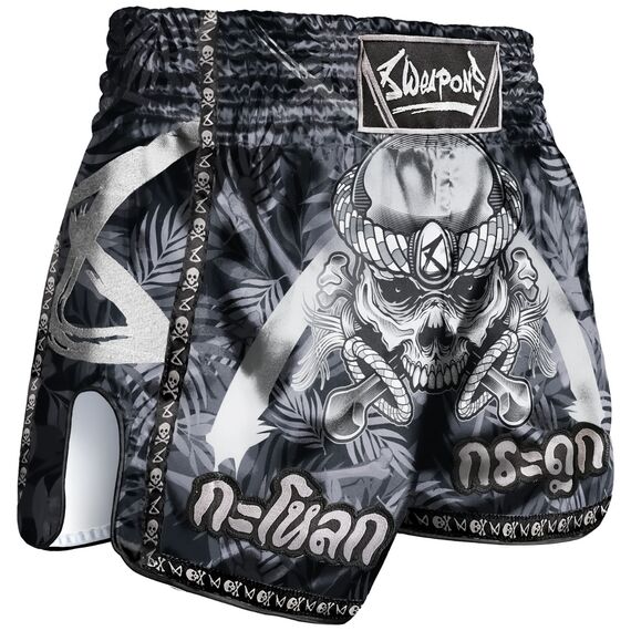 8W-8050031-1-8 WEAPONS Muay Thai Shorts - Bone Island black-black S