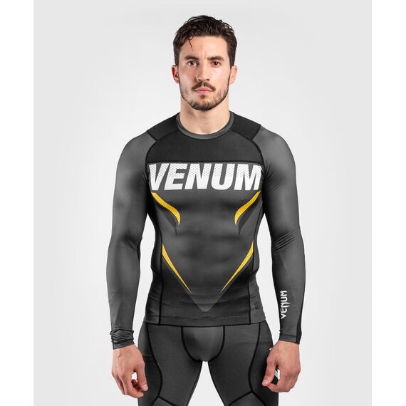 VE-04112-413-XL-Venum ONE FC Impact Rashguard ong sleeves - Grey/Yellow