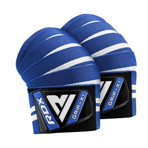 RDXWAH-K4U-Gym Knee Wraps K4 Blue